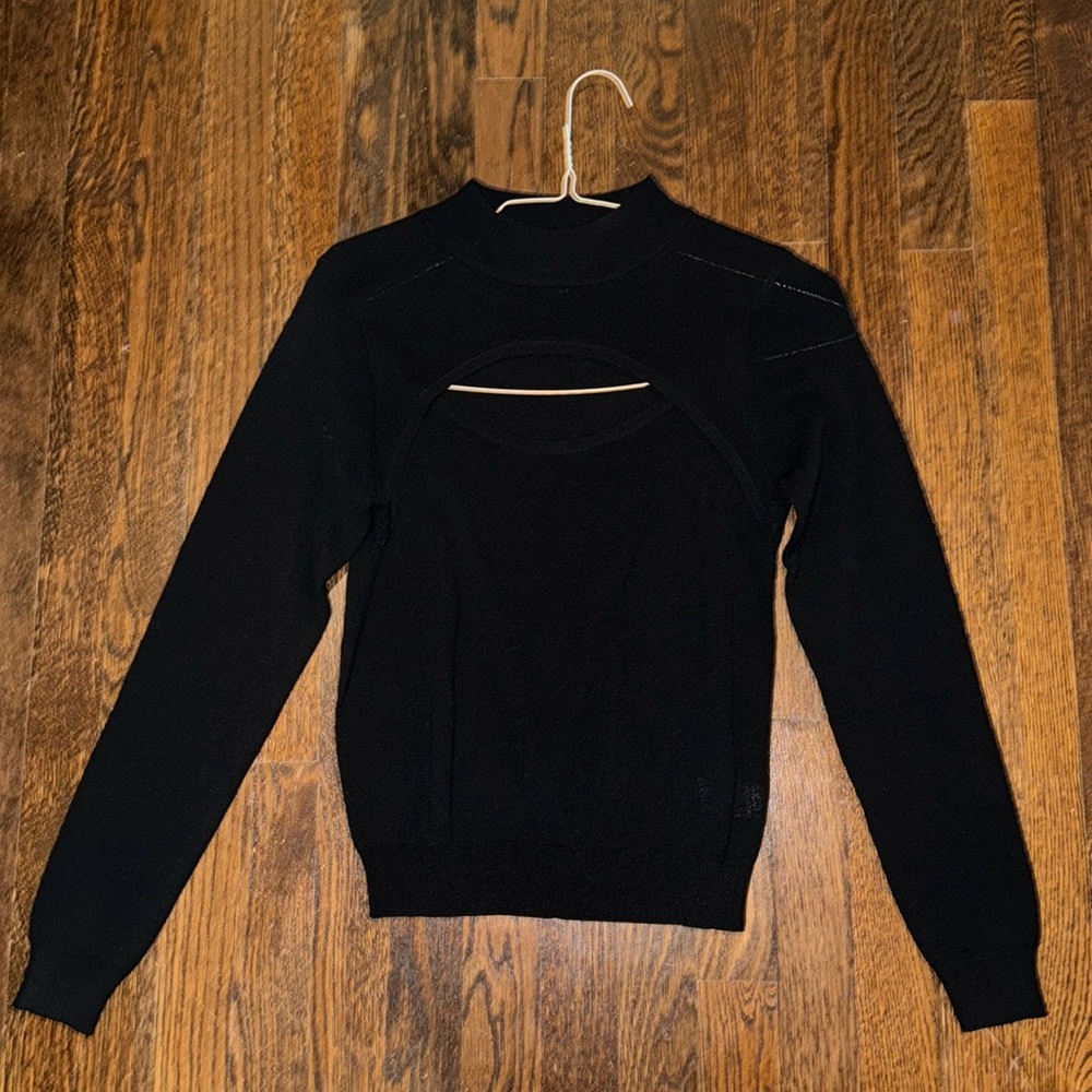 Amazon The Drop Sweater with open overlay XS Black